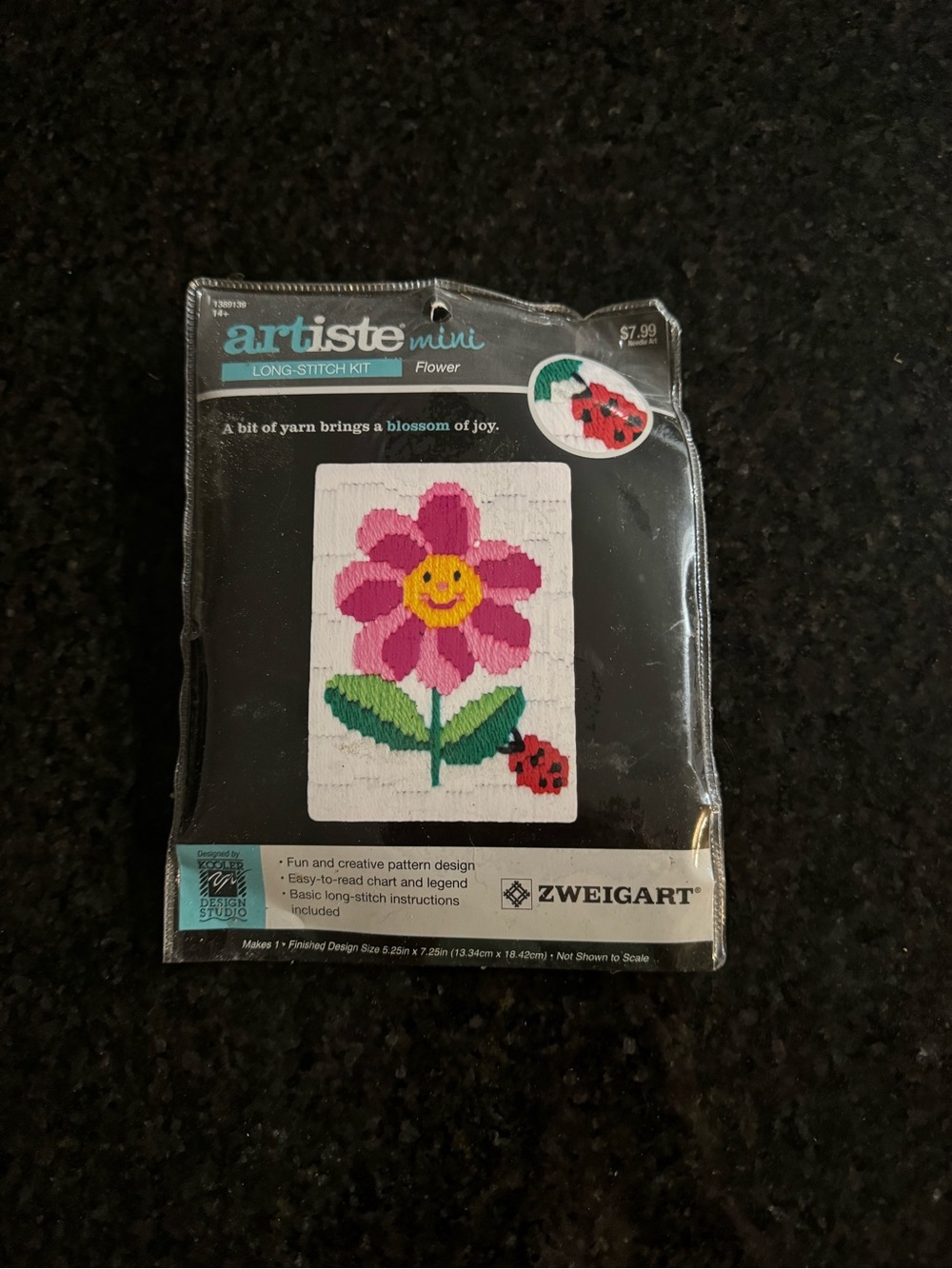 Vintage Artiste Mini Flower Long-Stitch Kit by - Pink